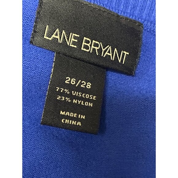 Lane Bryant Women's Cardigan Sweater Toggle Grommet Electric Blue 26 28 Plus - Picture 8 of 9
